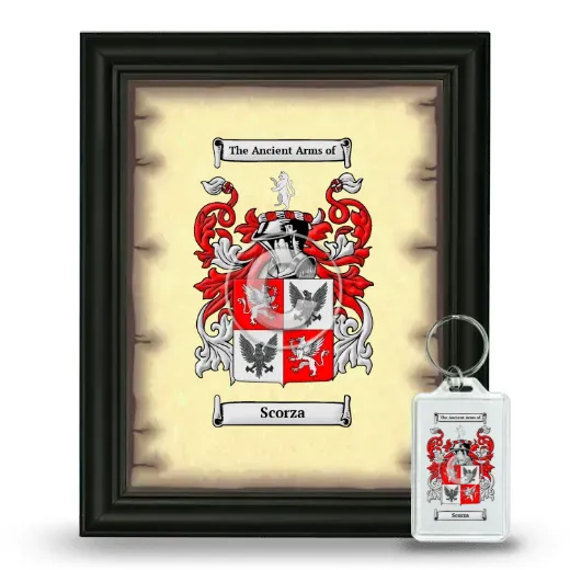 Scorza Framed Coat of Arms and Keychain - Black