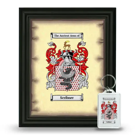 Scribner Framed Coat of Arms and Keychain - Black