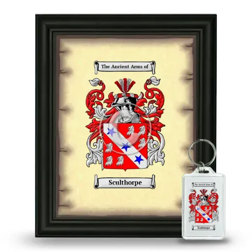 Sculthorpe Framed Coat of Arms and Keychain - Black