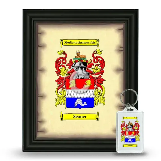 Seaner Framed Coat of Arms and Keychain - Black