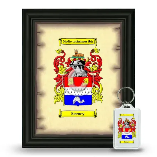 Seeney Framed Coat of Arms and Keychain - Black