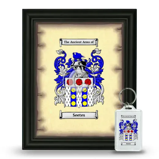 Seetes Framed Coat of Arms and Keychain - Black