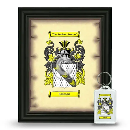 Selmen Framed Coat of Arms and Keychain - Black