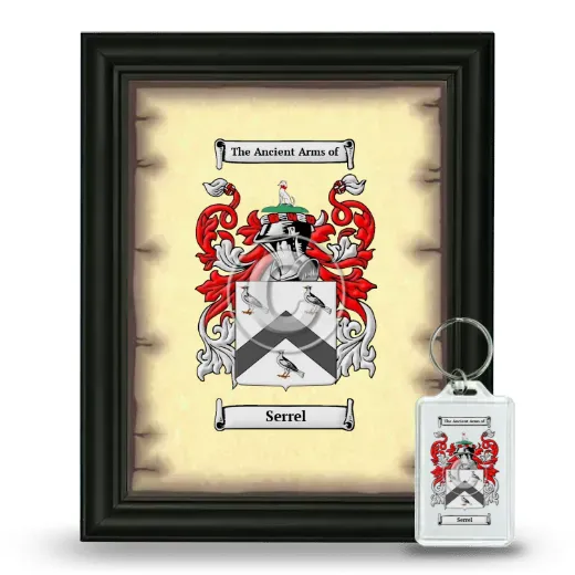 Serrel Framed Coat of Arms and Keychain - Black