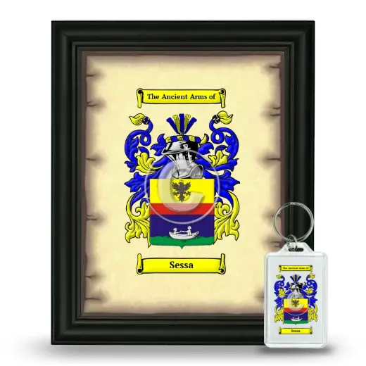 Sessa Framed Coat of Arms and Keychain - Black