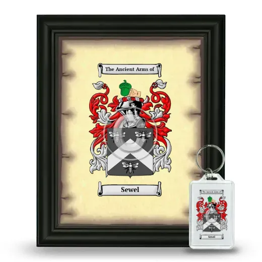 Sewel Framed Coat of Arms and Keychain - Black