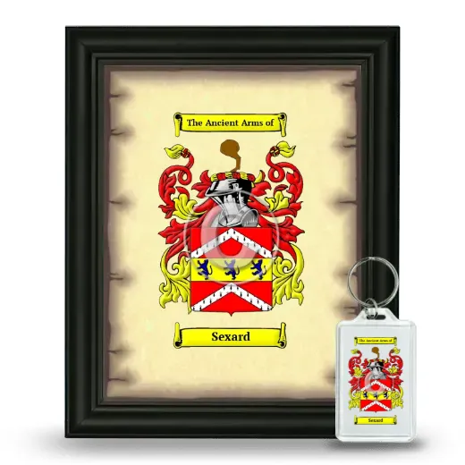 Sexard Framed Coat of Arms and Keychain - Black