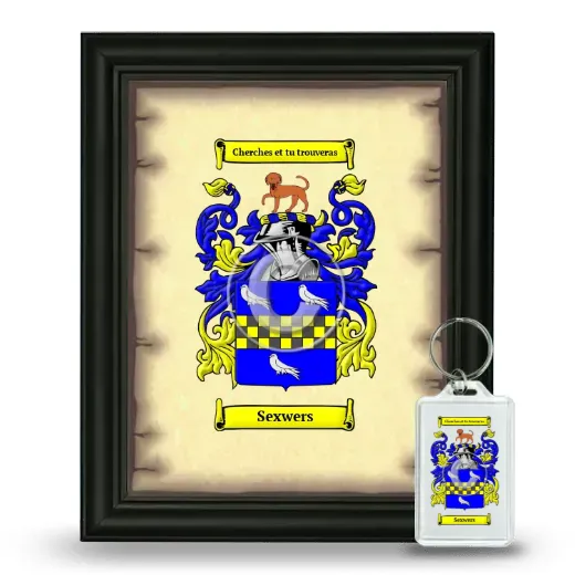 Sexwers Framed Coat of Arms and Keychain - Black