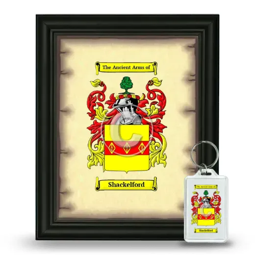 Shackelford Framed Coat of Arms and Keychain - Black