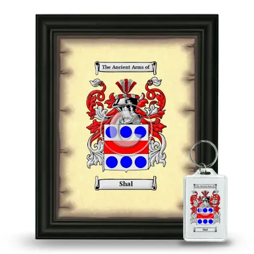 Shal Framed Coat of Arms and Keychain - Black