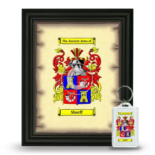 Sharff Framed Coat of Arms and Keychain - Black