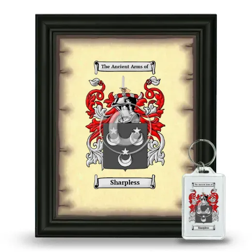 Sharpless Framed Coat of Arms and Keychain - Black