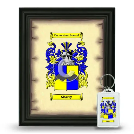 Sharry Framed Coat of Arms and Keychain - Black