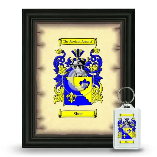Shee Framed Coat of Arms and Keychain - Black