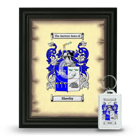 Sheehy Framed Coat of Arms and Keychain - Black