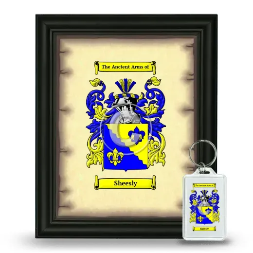 Sheesly Framed Coat of Arms and Keychain - Black