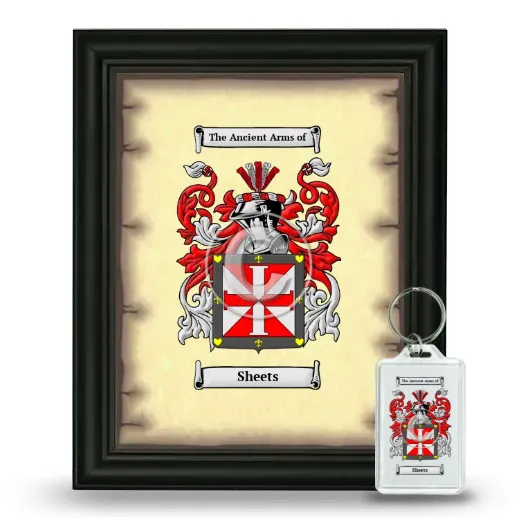 Sheets Framed Coat of Arms and Keychain - Black