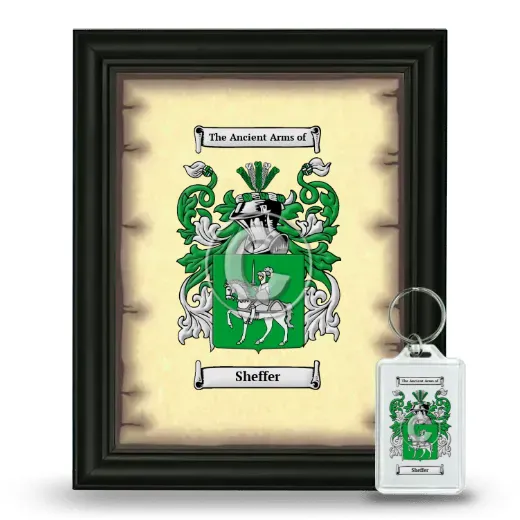 Sheffer Framed Coat of Arms and Keychain - Black