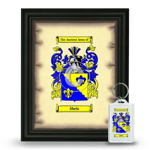 Sheis Framed Coat of Arms and Keychain - Black
