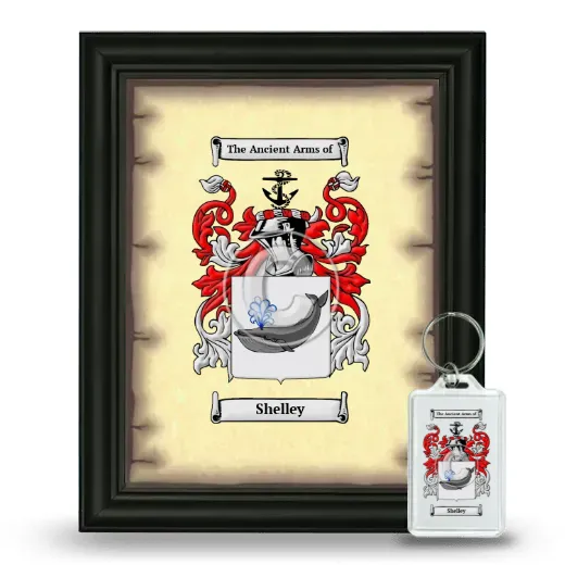 Shelley Framed Coat of Arms and Keychain - Black