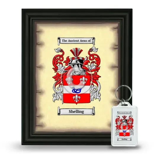 Shelling Framed Coat of Arms and Keychain - Black