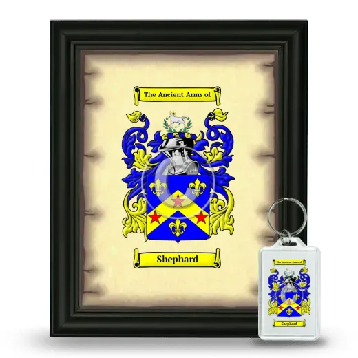 Shephard Framed Coat of Arms and Keychain - Black