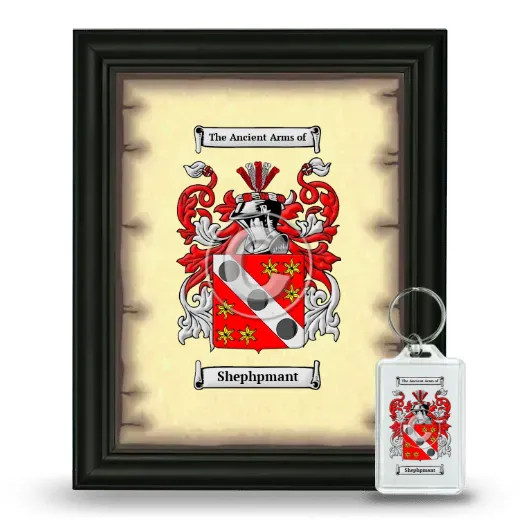 Shephpmant Framed Coat of Arms and Keychain - Black