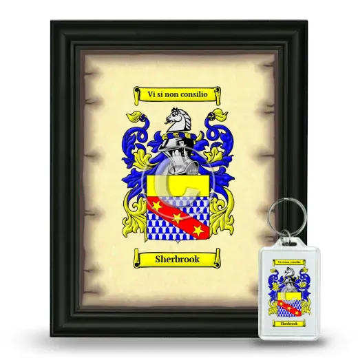 Sherbrook Framed Coat of Arms and Keychain - Black