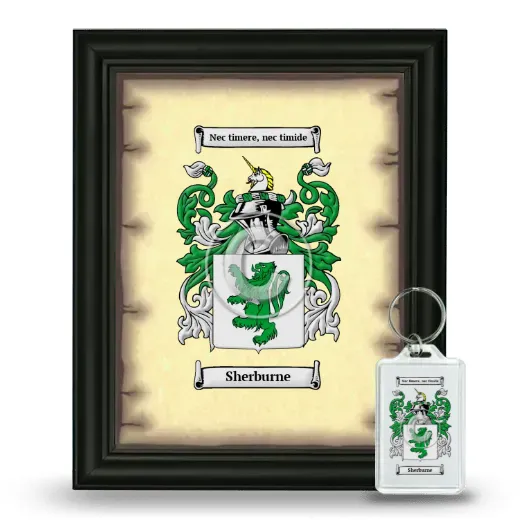 Sherburne Framed Coat of Arms and Keychain - Black