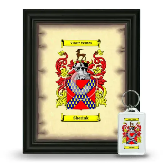 Sherink Framed Coat of Arms and Keychain - Black
