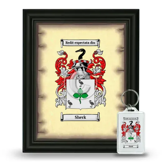 Sherk Framed Coat of Arms and Keychain - Black