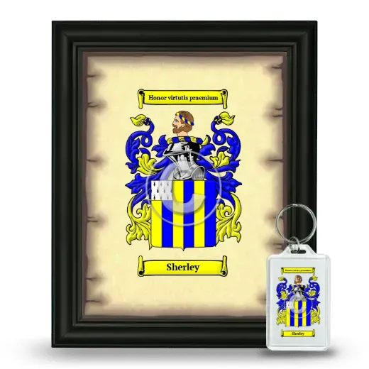 Sherley Framed Coat of Arms and Keychain - Black