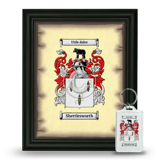 Shettlesworth Framed Coat of Arms and Keychain - Black