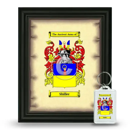Shiller Framed Coat of Arms and Keychain - Black
