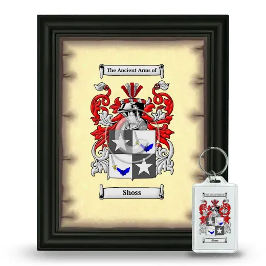 Shoss Framed Coat of Arms and Keychain - Black