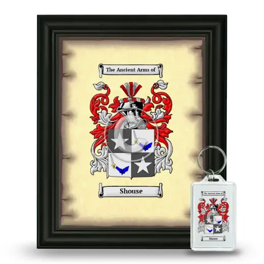 Shouse Framed Coat of Arms and Keychain - Black