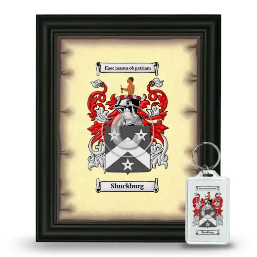 Shuckburg Framed Coat of Arms and Keychain - Black