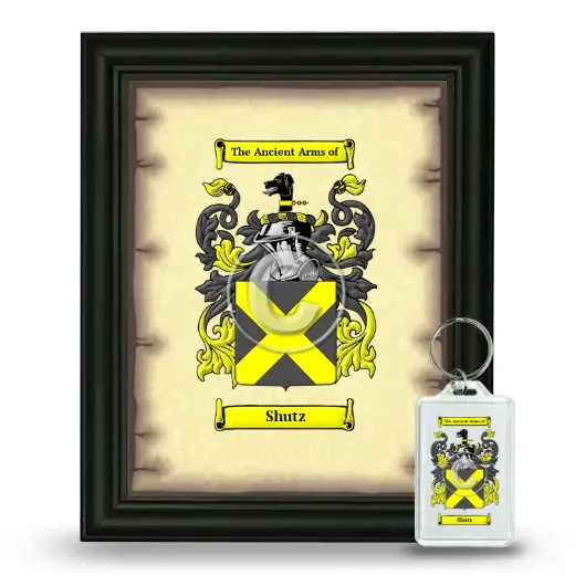 Shutz Framed Coat of Arms and Keychain - Black