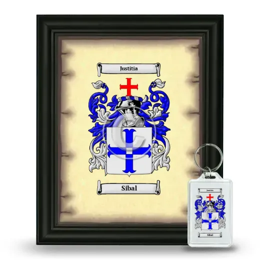 Sibal Framed Coat of Arms and Keychain - Black