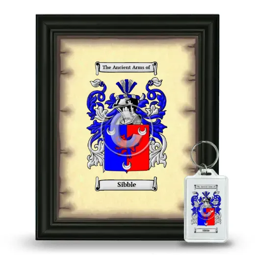 Sibble Framed Coat of Arms and Keychain - Black