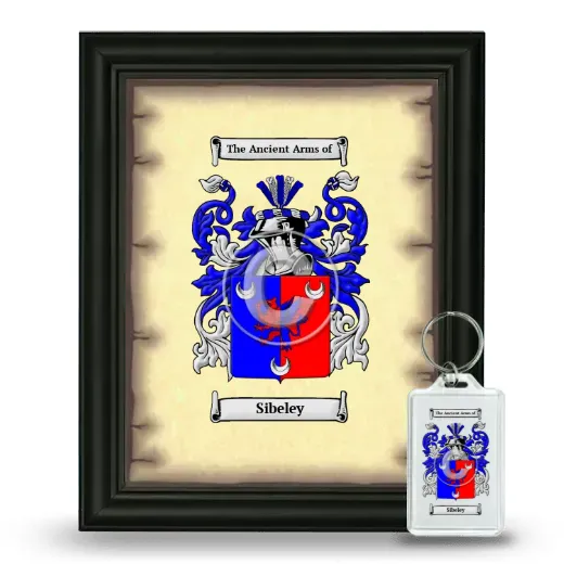 Sibeley Framed Coat of Arms and Keychain - Black