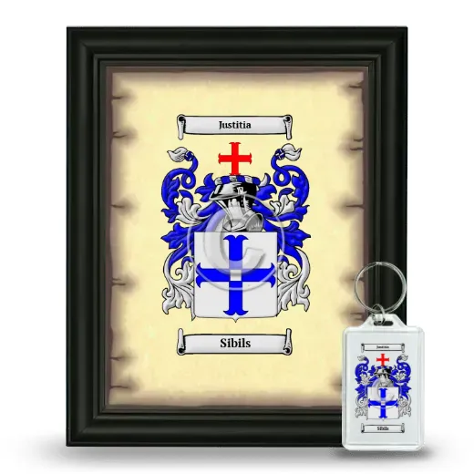 Sibils Framed Coat of Arms and Keychain - Black