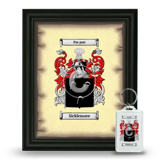 Sicklemore Framed Coat of Arms and Keychain - Black