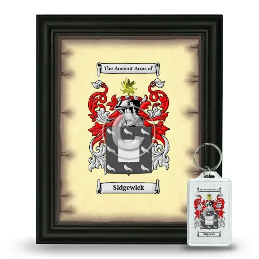 Sidgewick Framed Coat of Arms and Keychain - Black