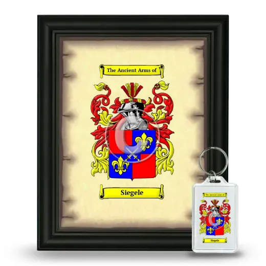 Siegele Framed Coat of Arms and Keychain - Black