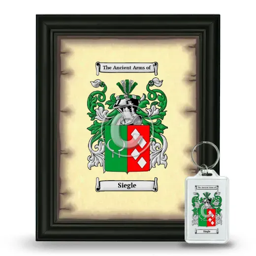 Siegle Framed Coat of Arms and Keychain - Black