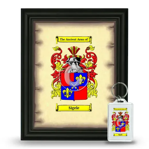 Sigele Framed Coat of Arms and Keychain - Black