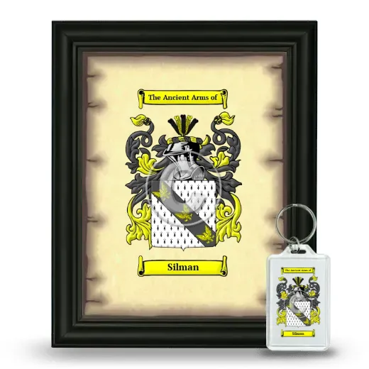 Silman Framed Coat of Arms and Keychain - Black