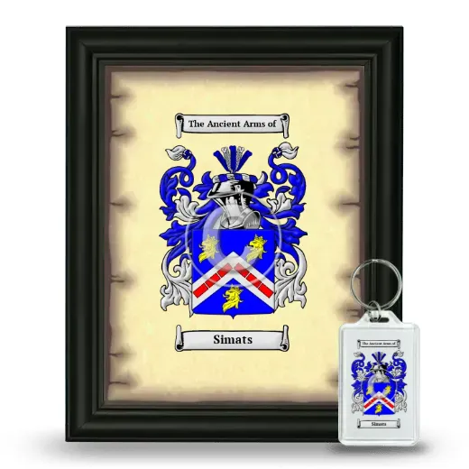 Simats Framed Coat of Arms and Keychain - Black