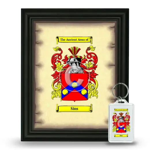 Sins Framed Coat of Arms and Keychain - Black